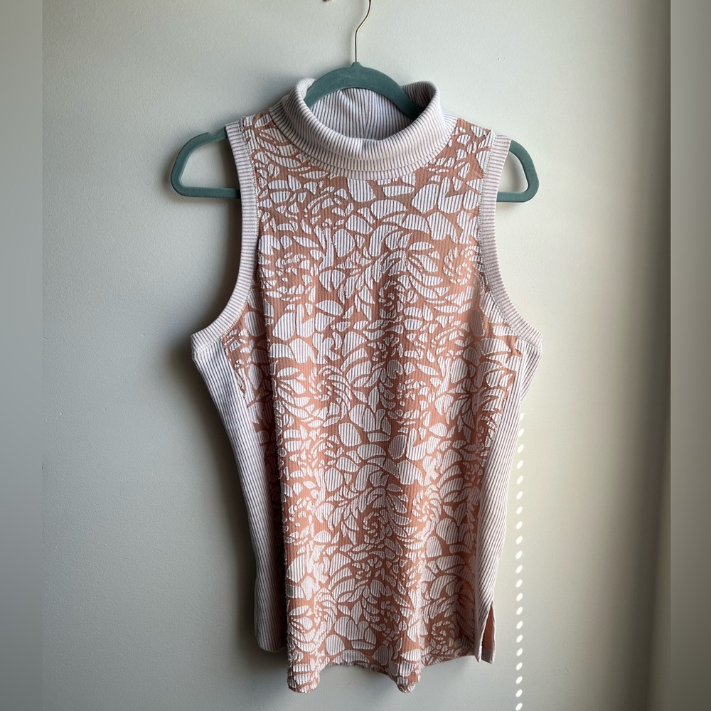 Anthropologie Meadow Rue Floral Ribbed Tank